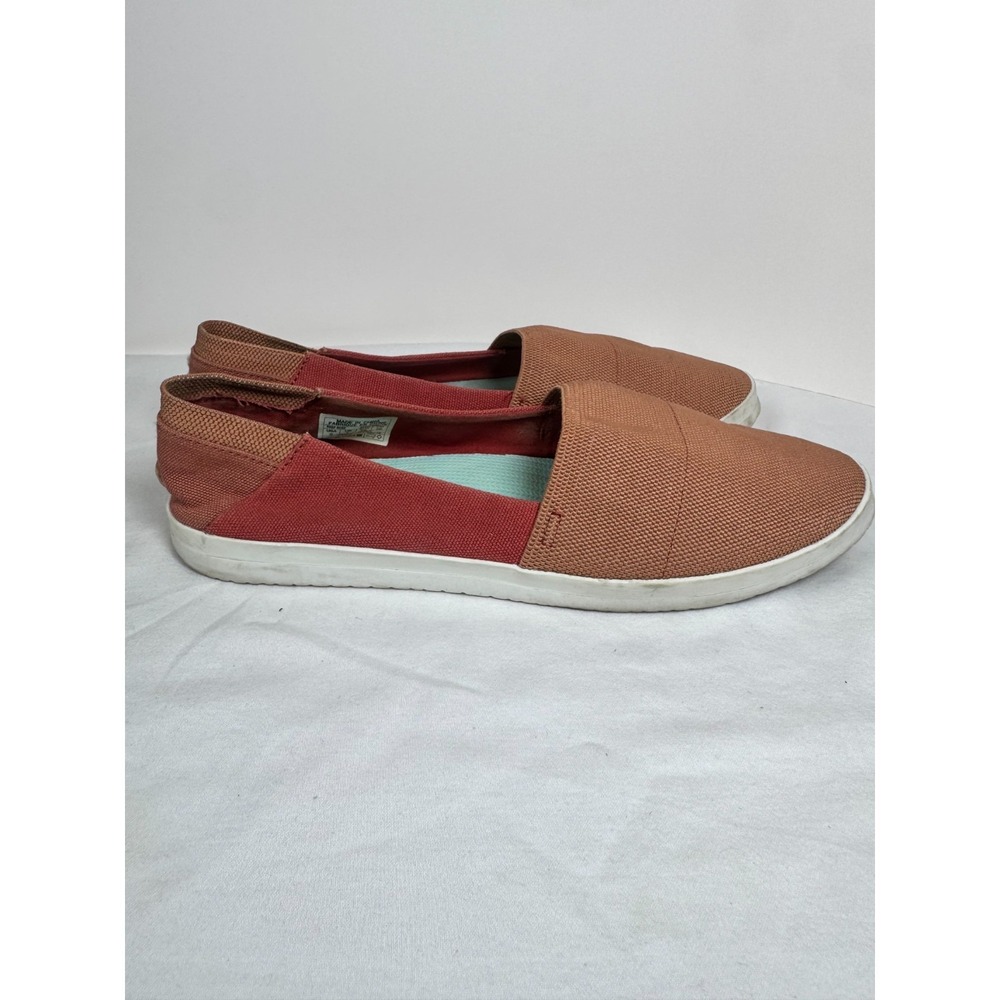 Reef Rose Womens Sneaker 9 Tan Orange Textile Round Toe Comfort Slip On Shoes